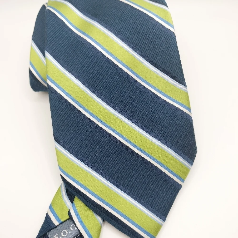 Forsyth Of Canada Blue Green Hand Made 100% Silk Men’s Neck Tie Made In China